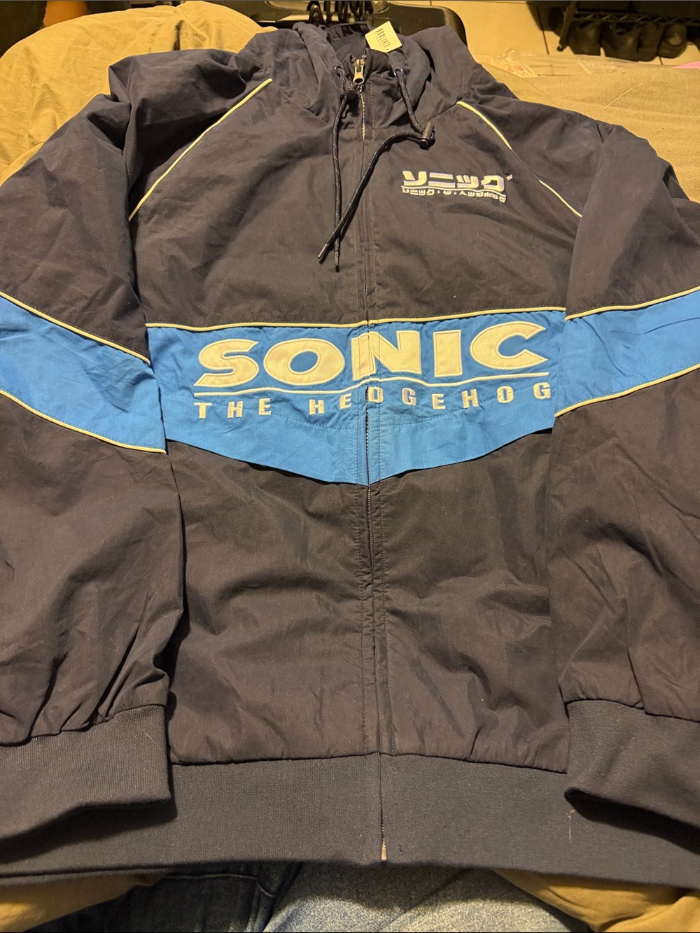 Hot Topic Navy & Blue Sonic The Hedgehog Bomber Jacket